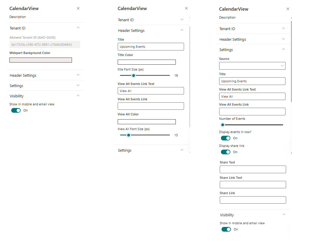 SharePoint Events SPFX Config